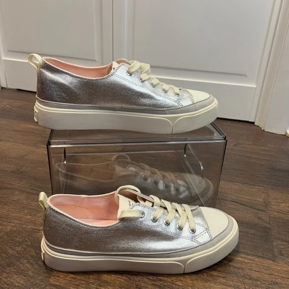 Kate Spade New York Kaia Metallic Canvas Platform Sneakers Size 7.5 B